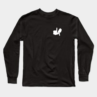 Small LA Hands Silhouette, White Long Sleeve T-Shirt